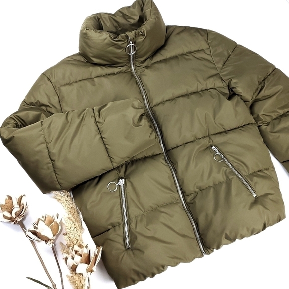 ALTAR'D STATE Green Puffer Coat Women's Sz Med - Picture 4 of 15